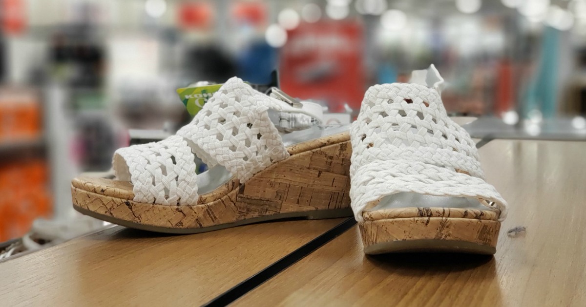 kohls white wedge sandals
