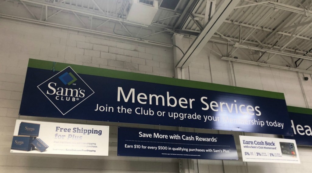 Membership service desk at Sam's Club in-store