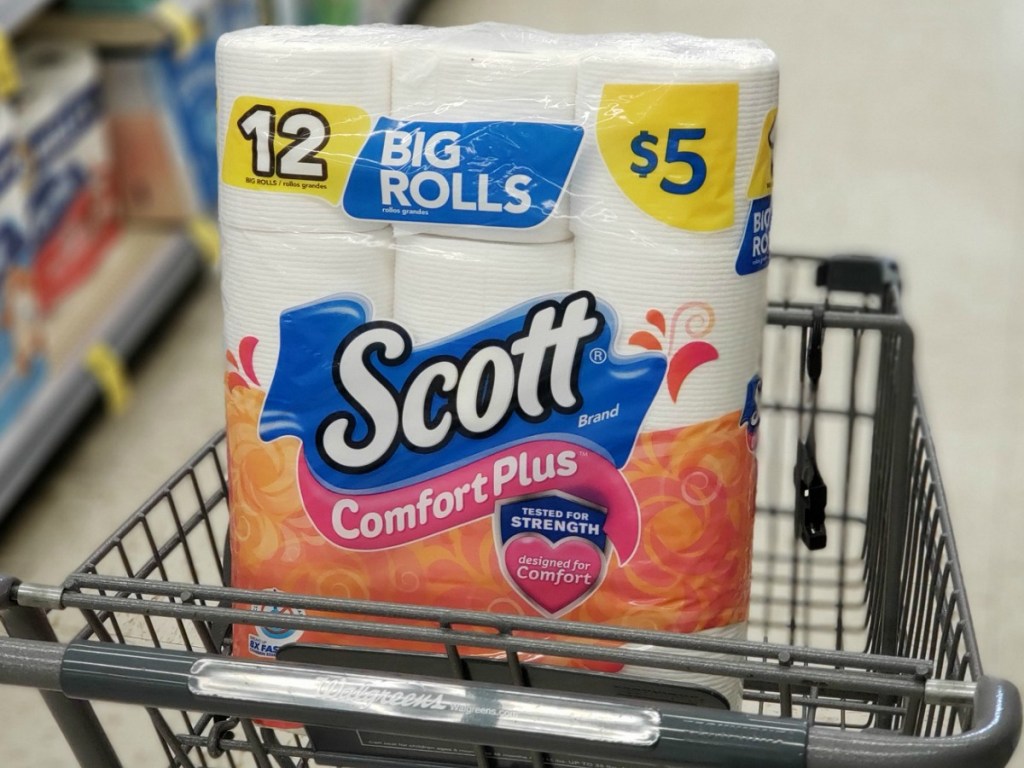 Scott's Comfortplus Bath Tissue in Walgreens basket