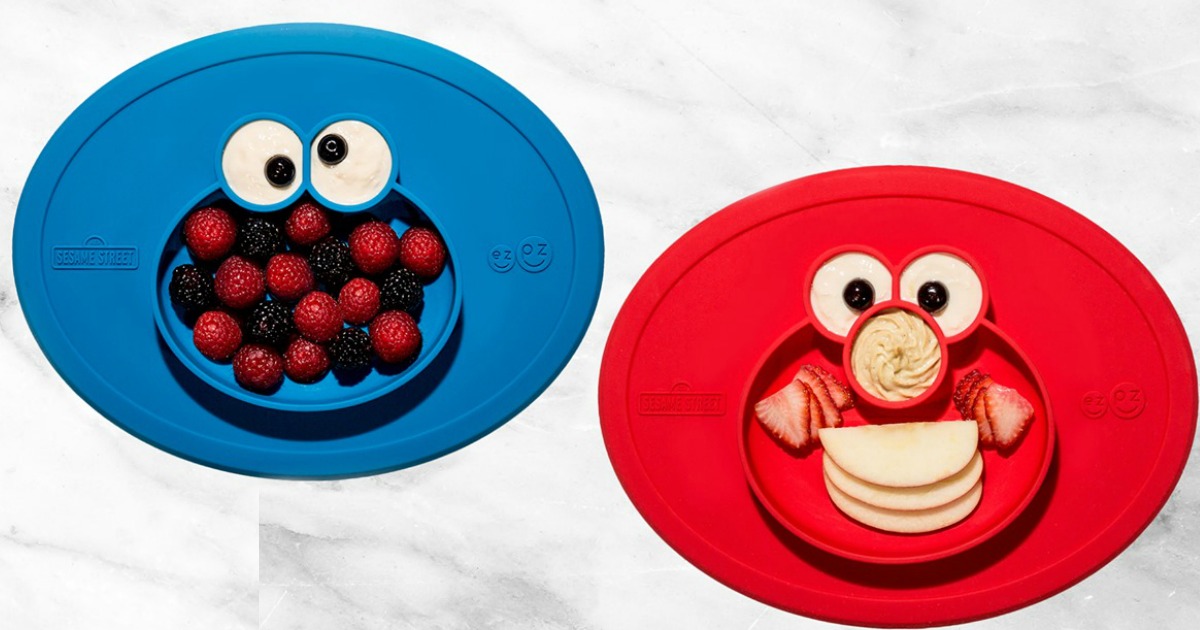 Red One Piece Silicone Placemat Ezpz Sesame Street Elmo Mat Plate