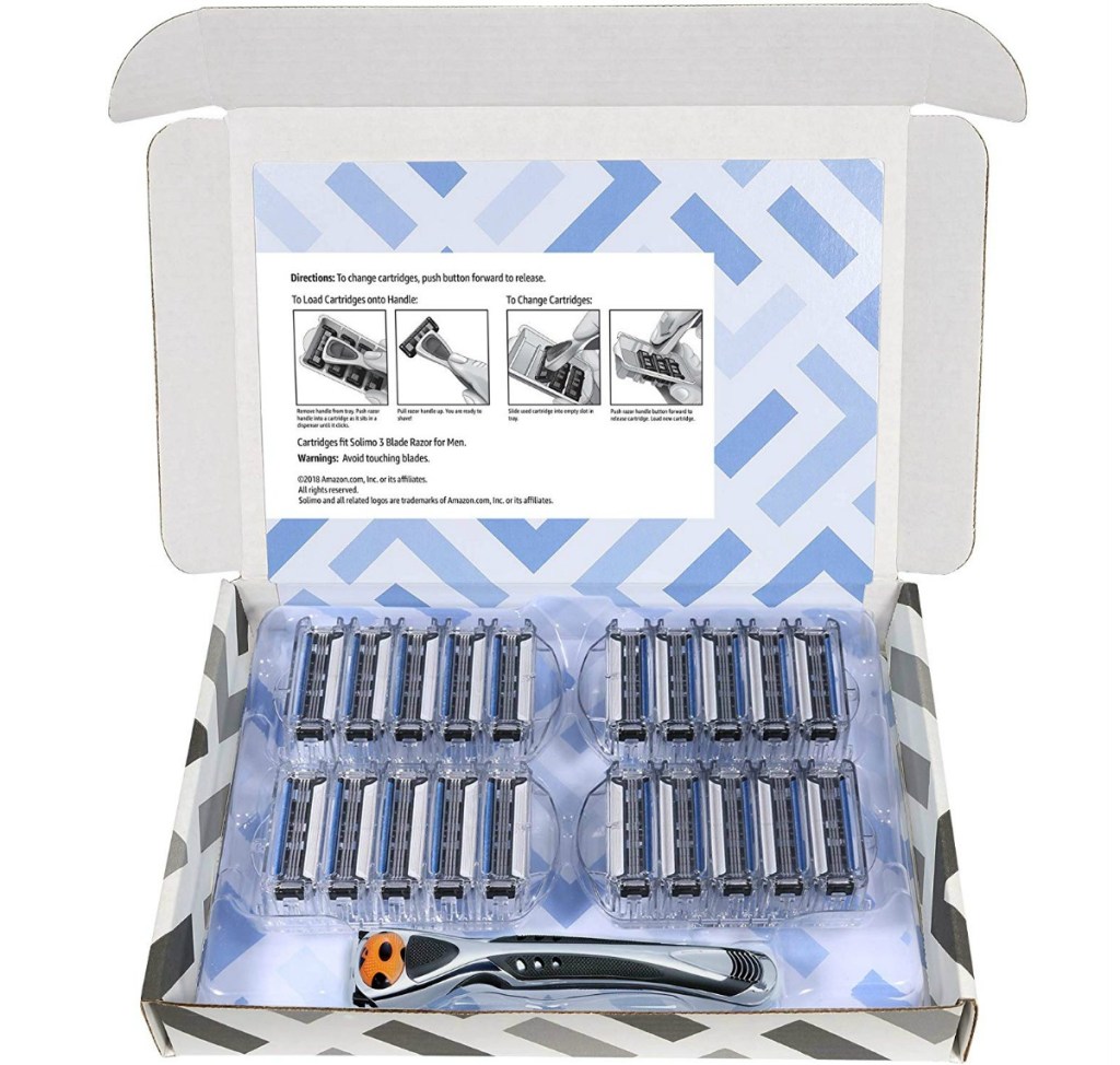 Box of men's razor and 20 cartridges