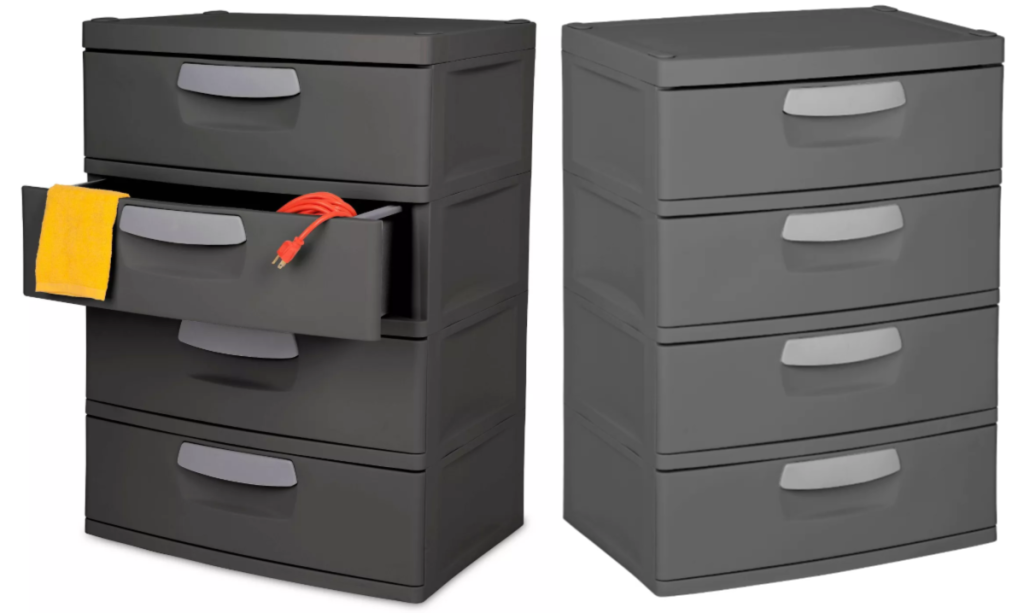 Sterilite 4 Drawer Garage Utility Storage Unit Side By With Drawer Open On One ?resize=1024%2C613&strip=all