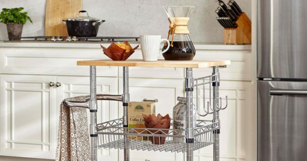 StyleWell Gatefield Chrome Small Kitchen Cart
