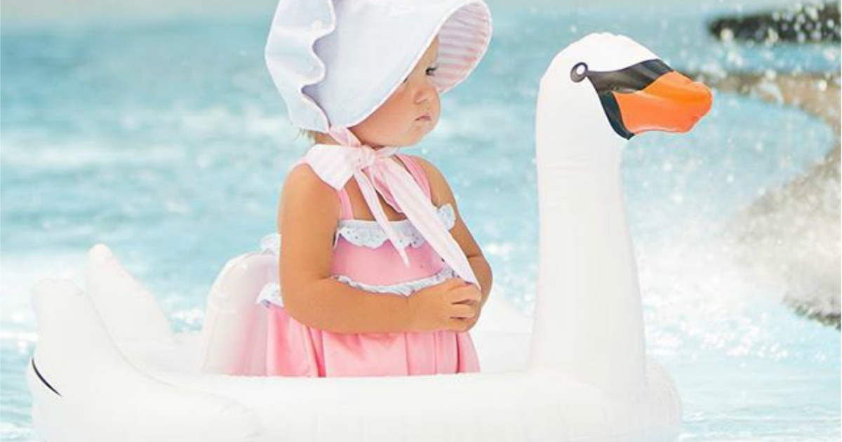 Baby in swan float