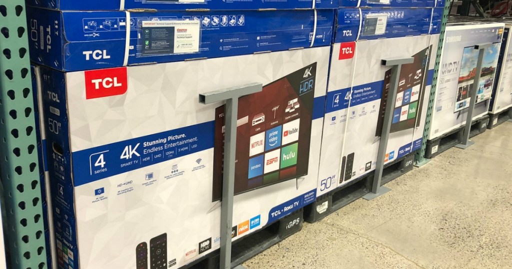 TCL smart TVs on floor in-store