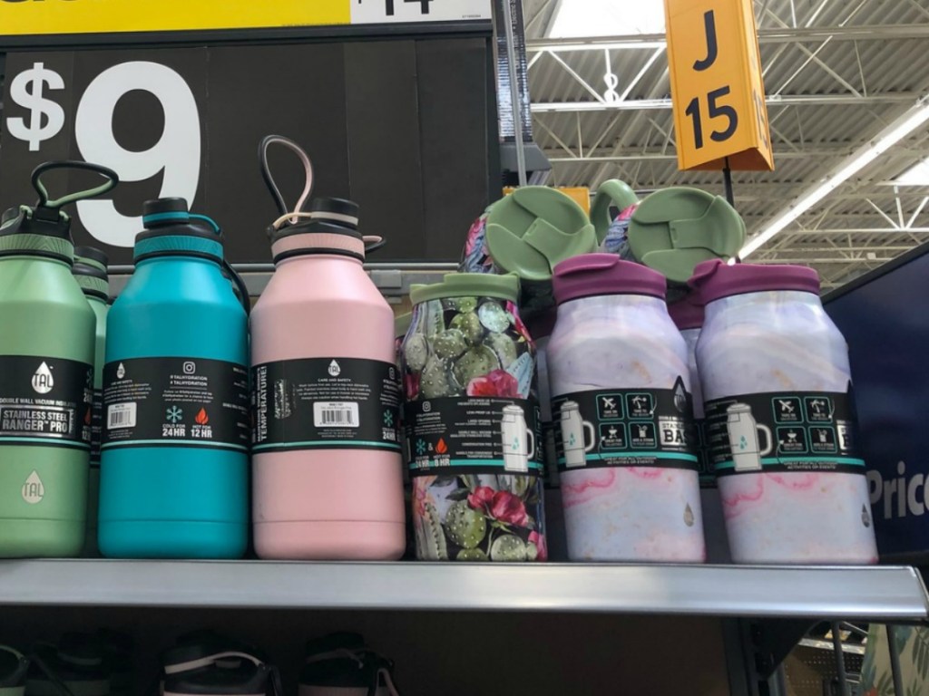 tal insulated cups on shelf