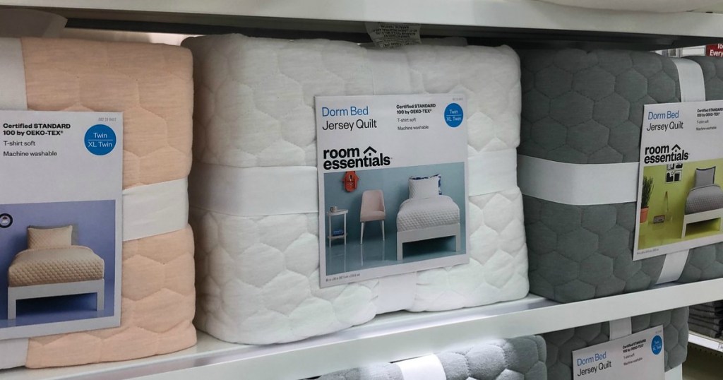 Target Dorm Bed Jersey Quilts on store shelf
