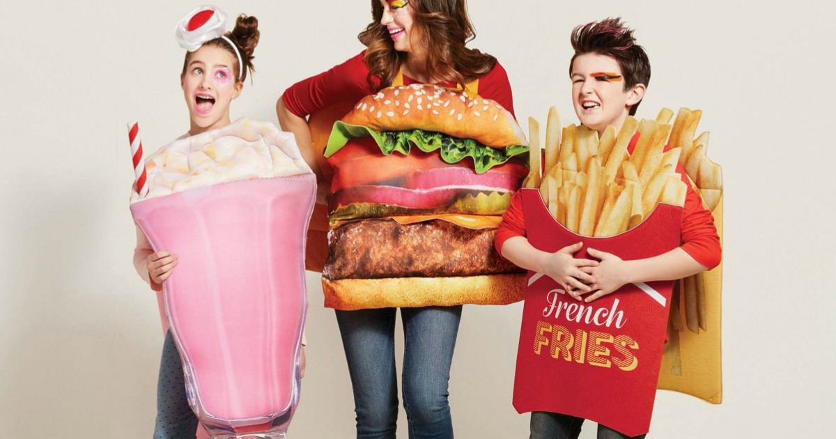 Family wearing food-inspired costumes from Target