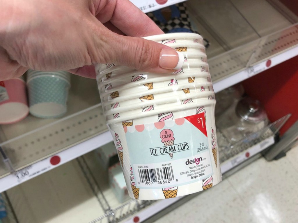 Target Ice Cream Cups held up in Dollar Spot