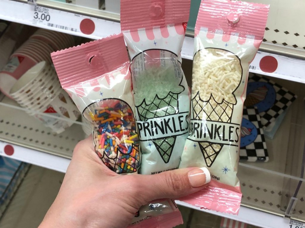 Target Ice Cream Toppings in hand