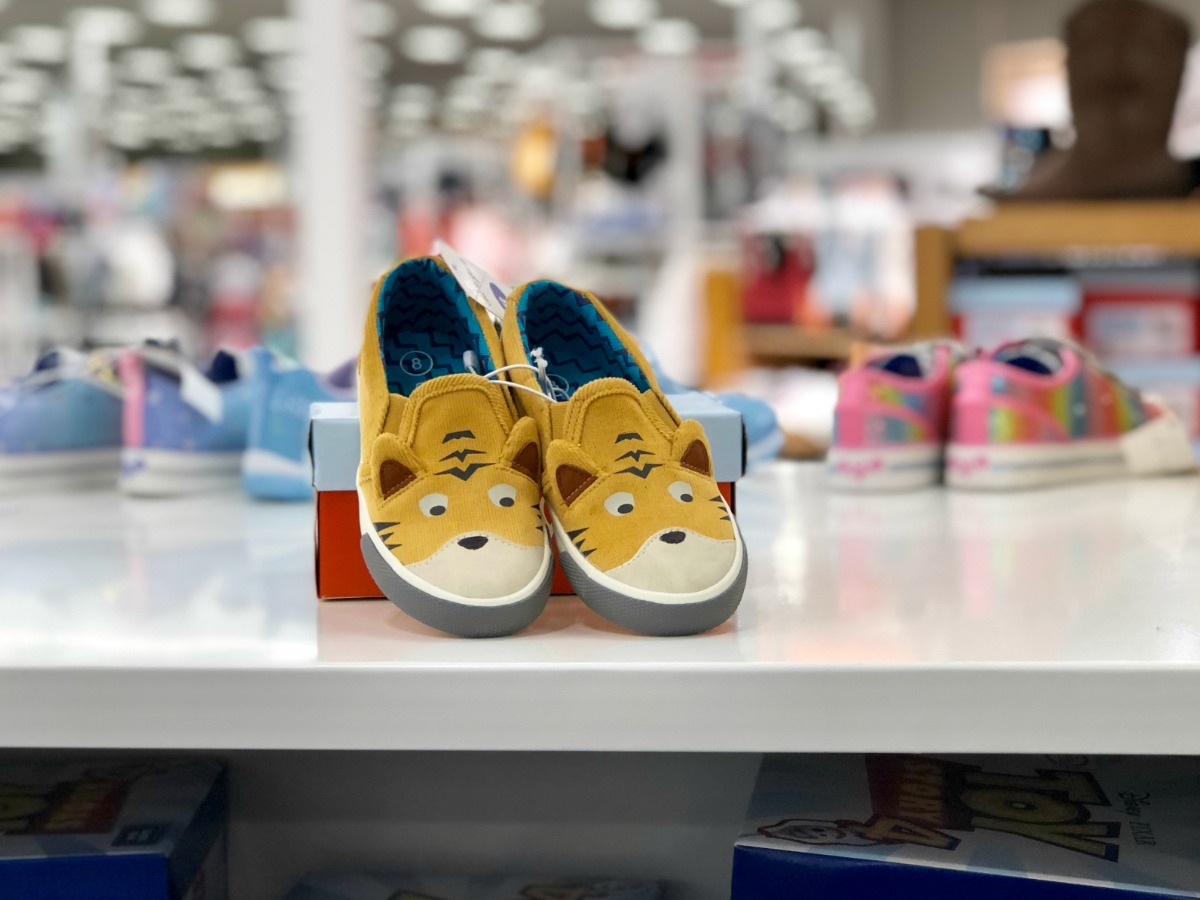 Cat & Jack Tiger Canvas Shoes on disolay at Target