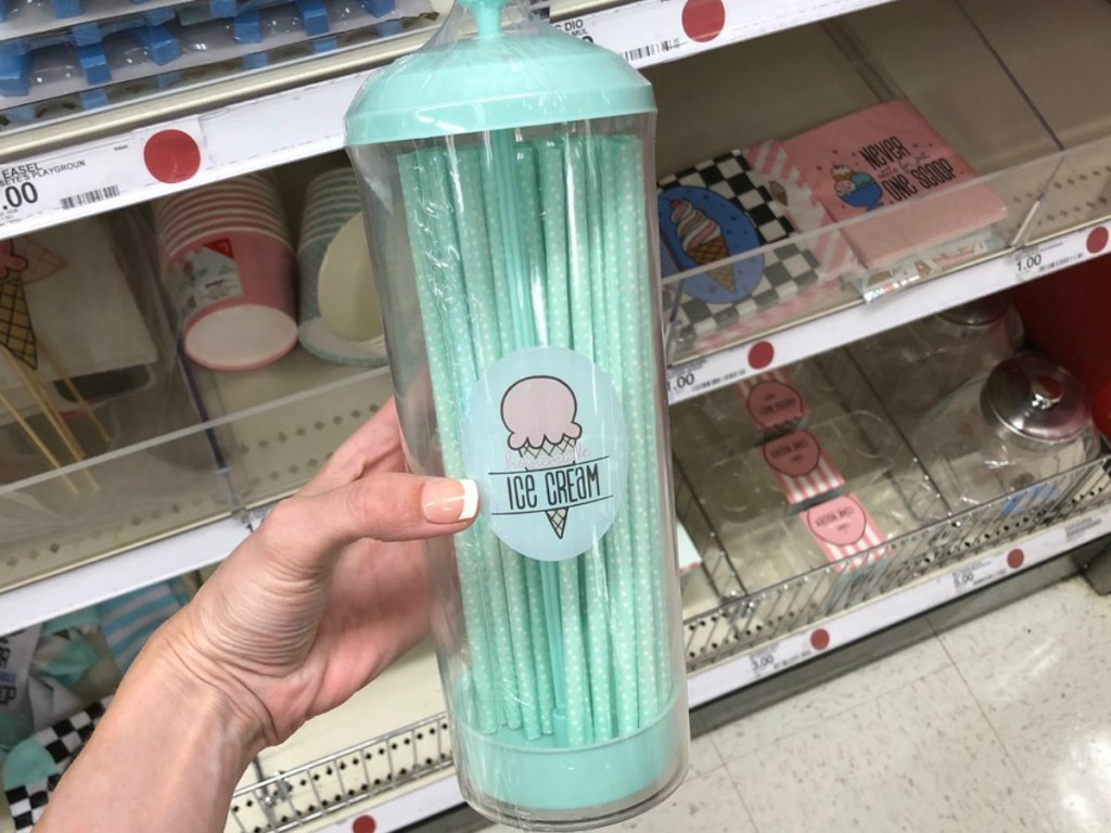 Target Shake Straws in retro parlor container