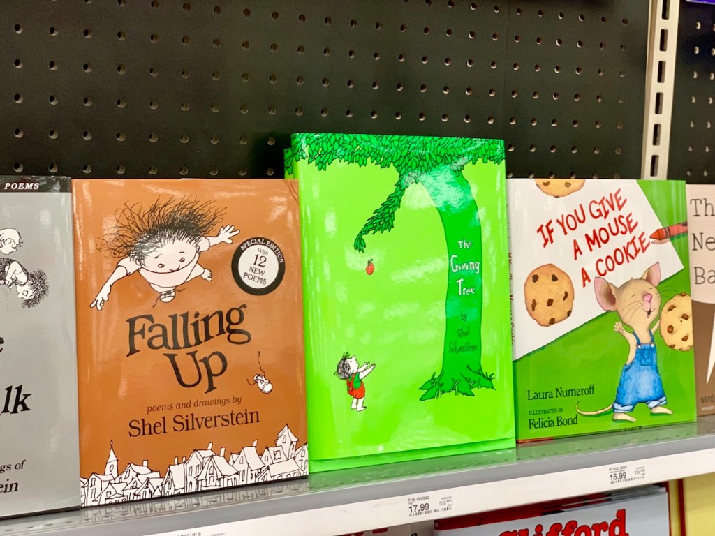 The giving tree book on shelf at Target