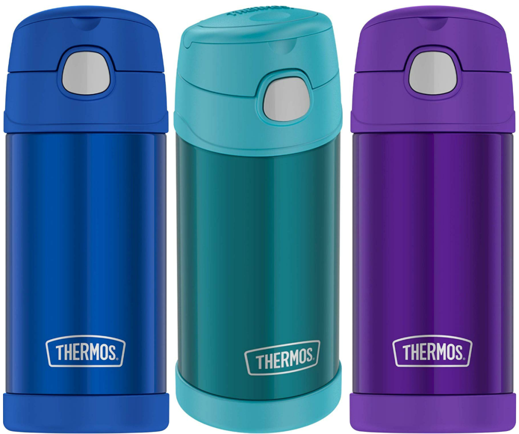 Three colors of Thermos 12-Ounce bottles