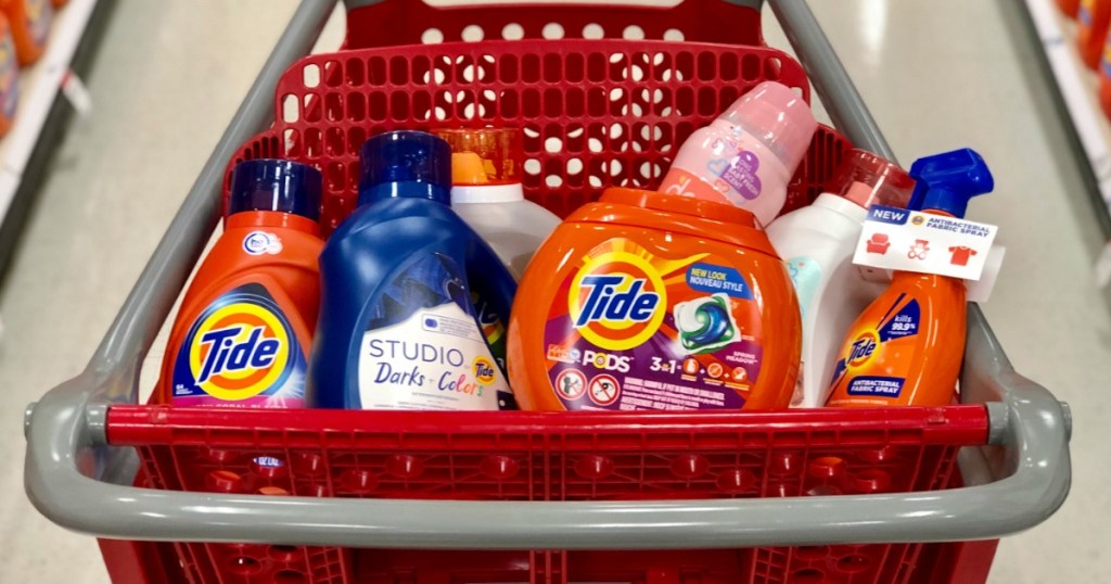 Target cart full of detergents
