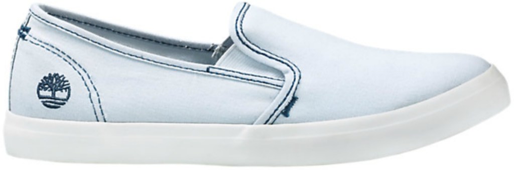Light blue women's shoe with white sole