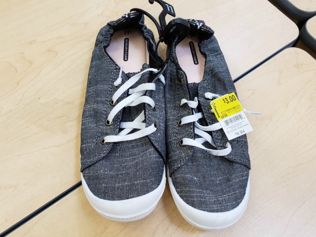 pair of canvas shoes on table