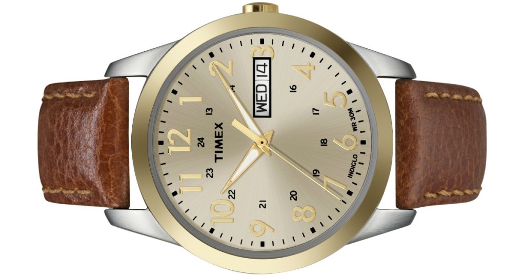 timex men's brown and gold tone watch