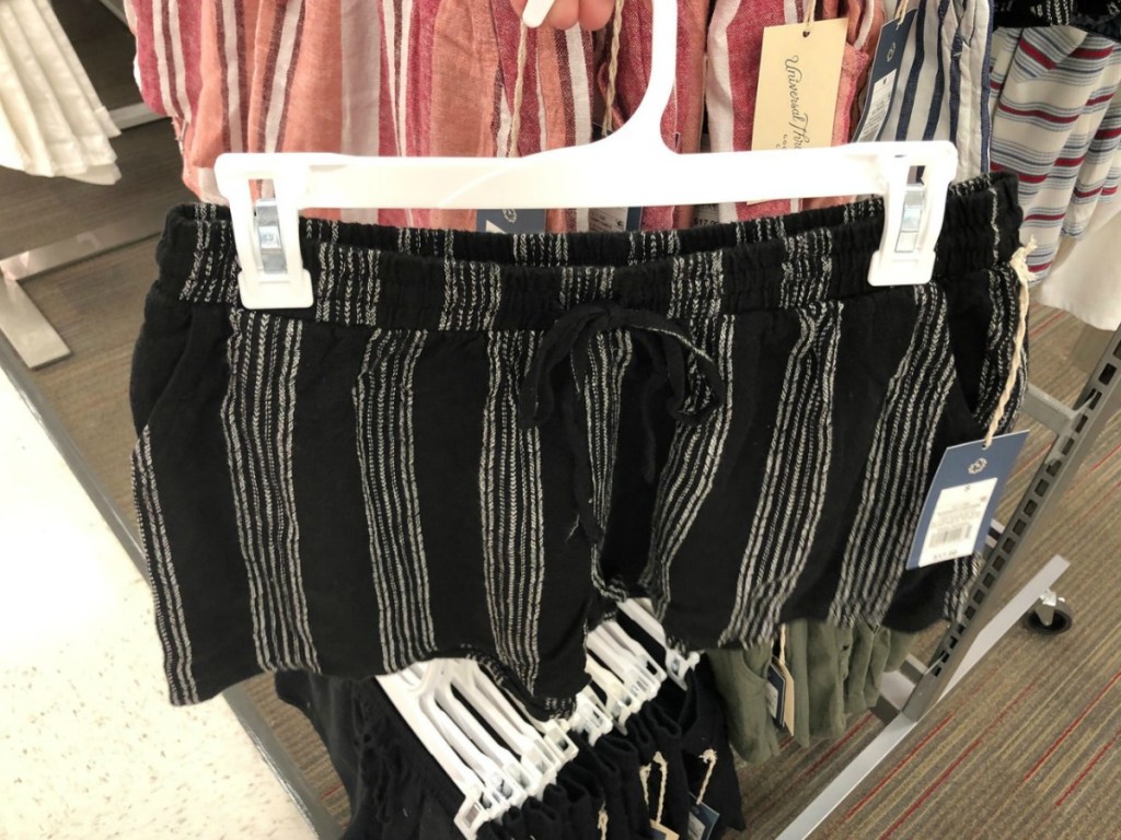black white striped pull-on shorts at Target 