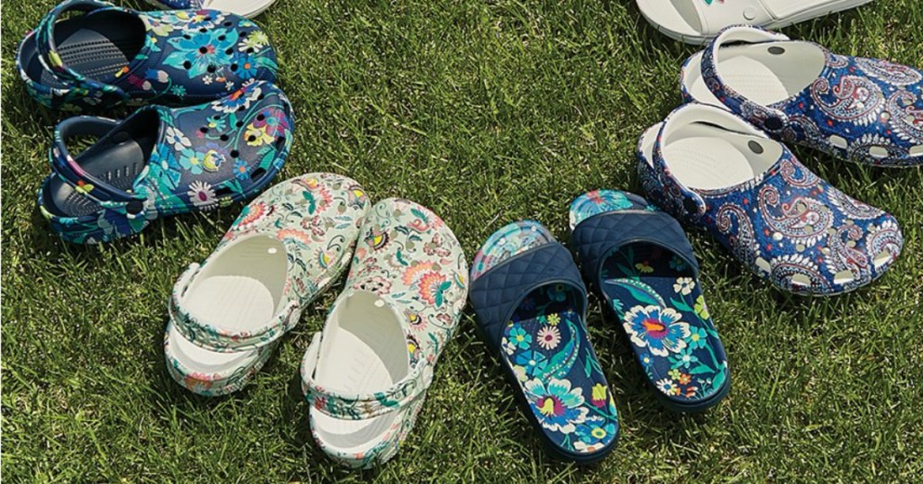 Vera Bradley Crocs Shoes displayed in grass