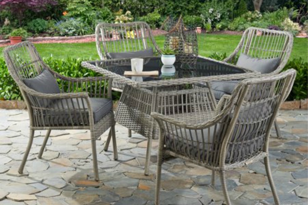 Wicker Dining Set in outdoor area