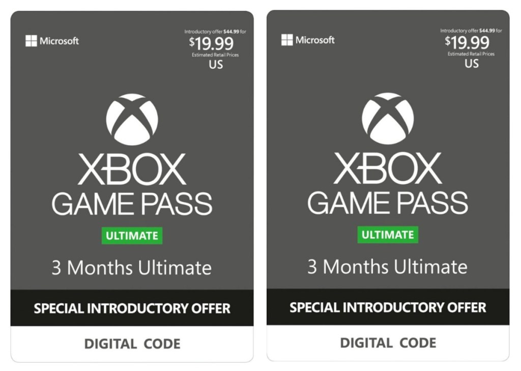 Xbox Game Pass Ultimate Cards for digital codes