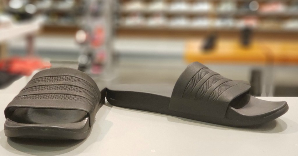adidas-brand Men's slide sandals in black on black