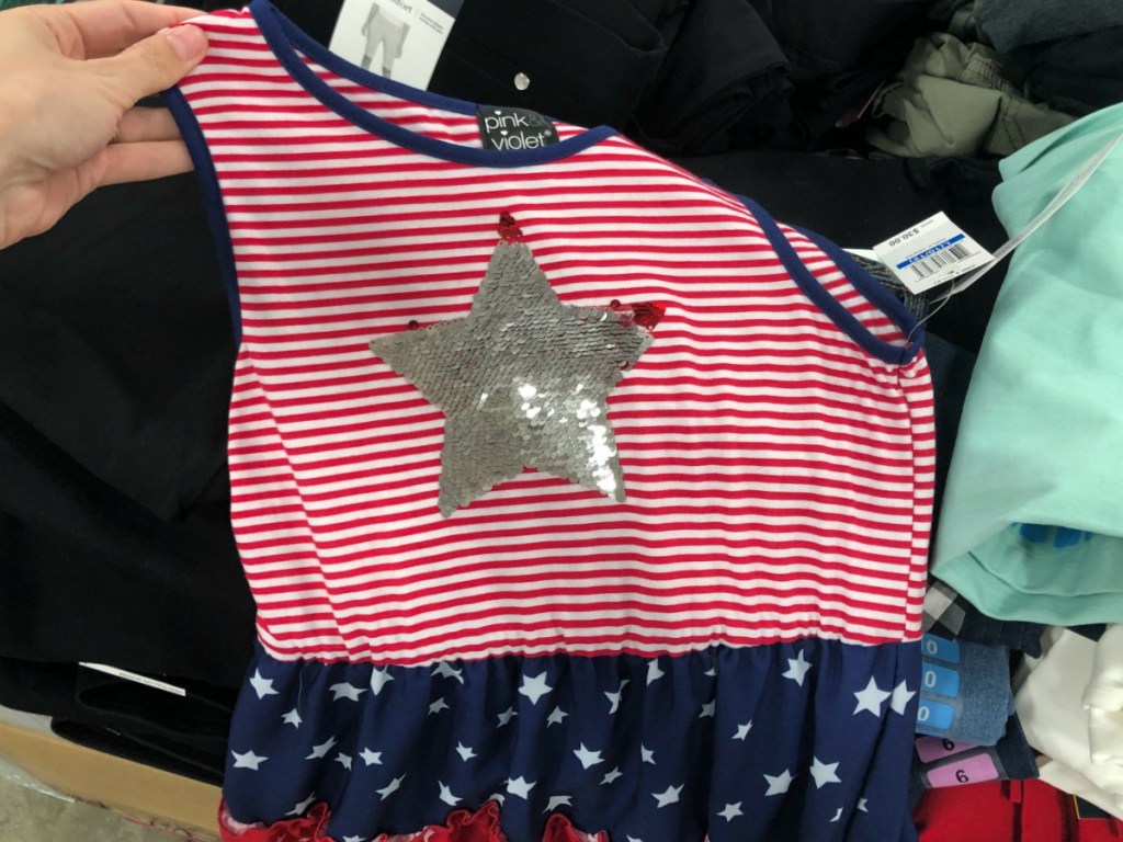cute dress for little girl with red, blue and star