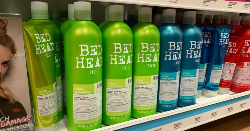 bottles of bed head hair care at ulta