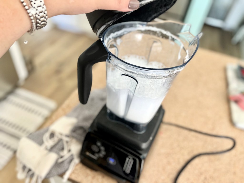 cleaning a vitamix blender with soapy water