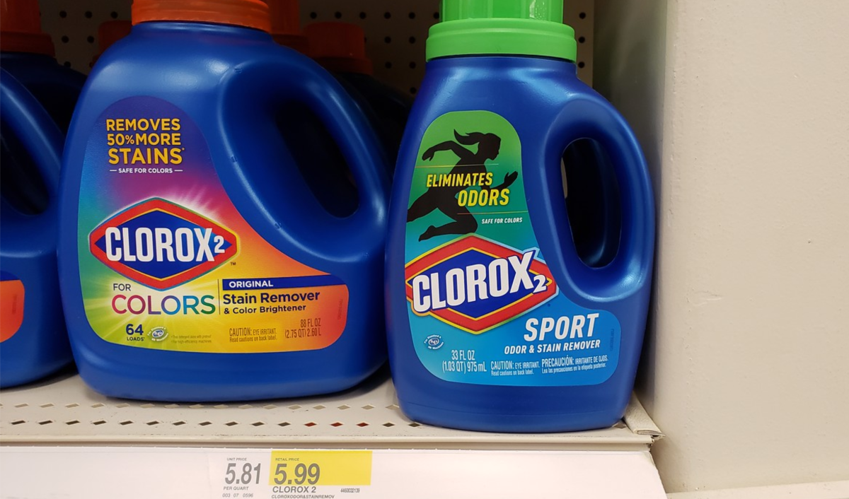 Clorox2 Sport Stain remover on the shelf at Target