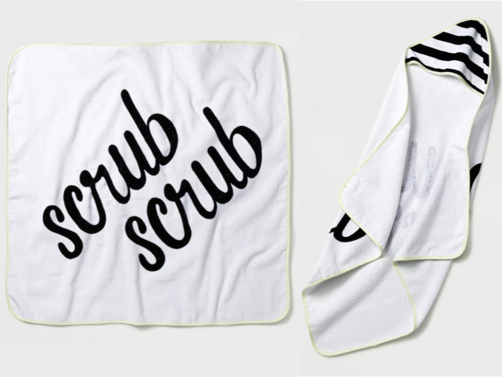 cloud island scrub scrub hooded towel