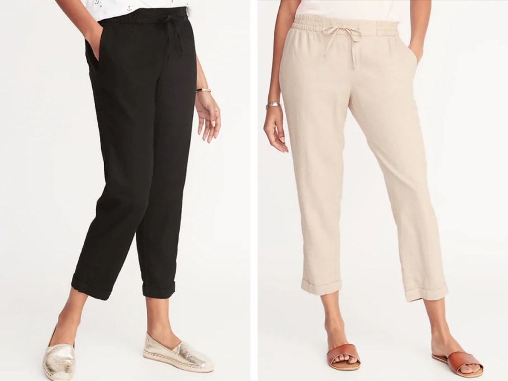cropped linen pants old navy