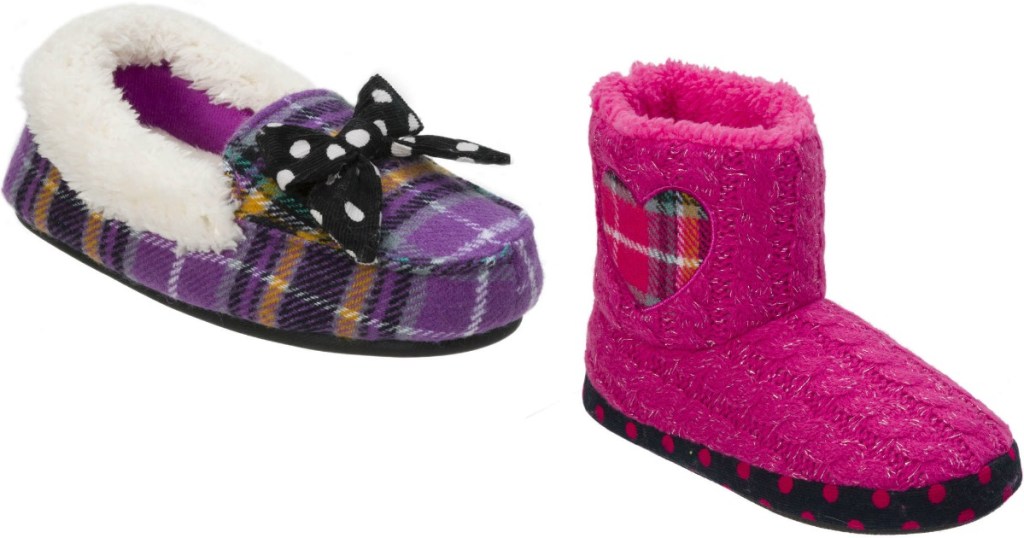 plaid slippers and bootie slippers