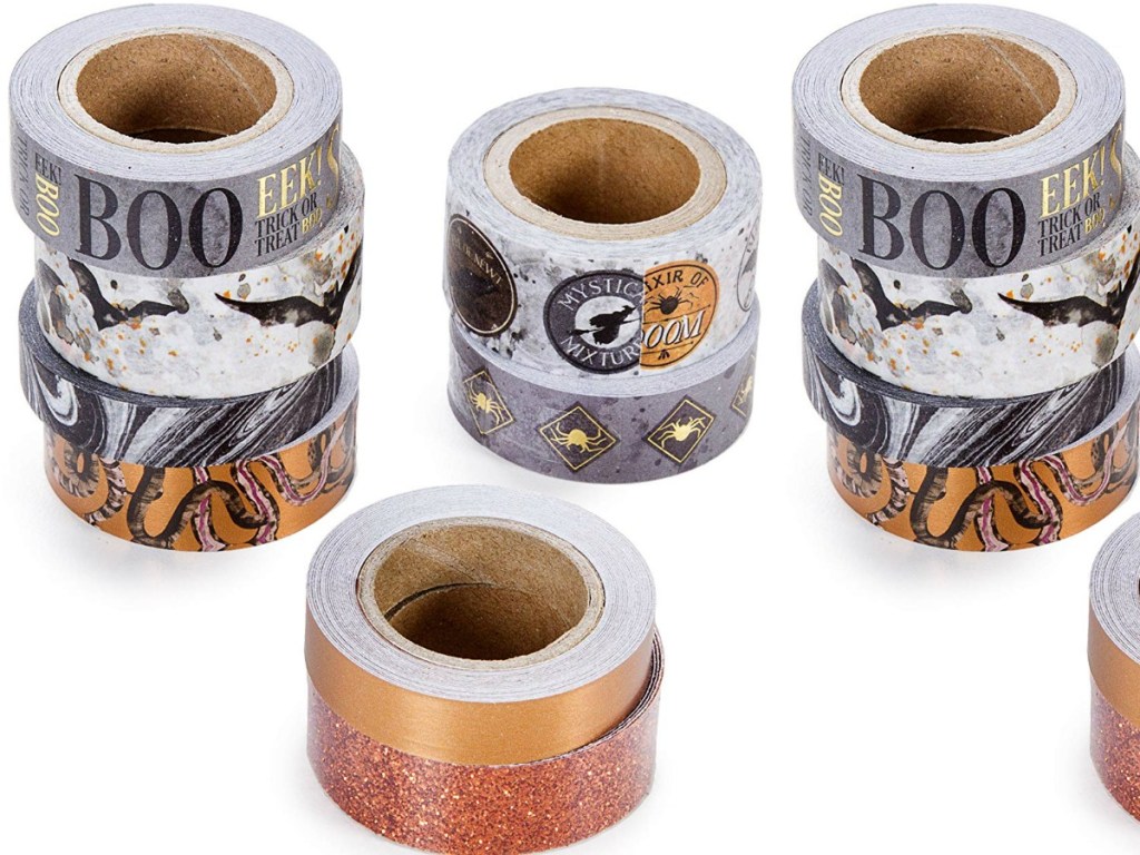 several rolls of washi tape stacked on each other