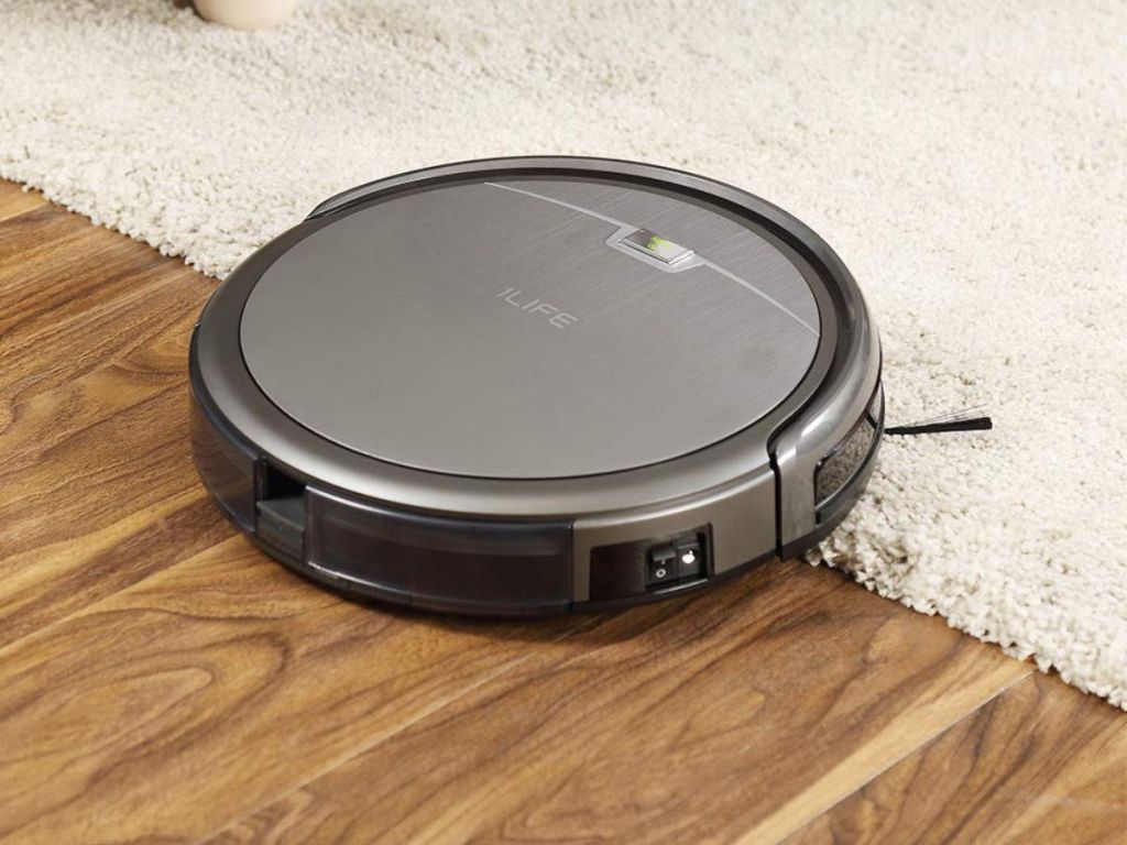 ILIFE A4S Robot Vacuum Cleaner going from hardwood floor to carpet