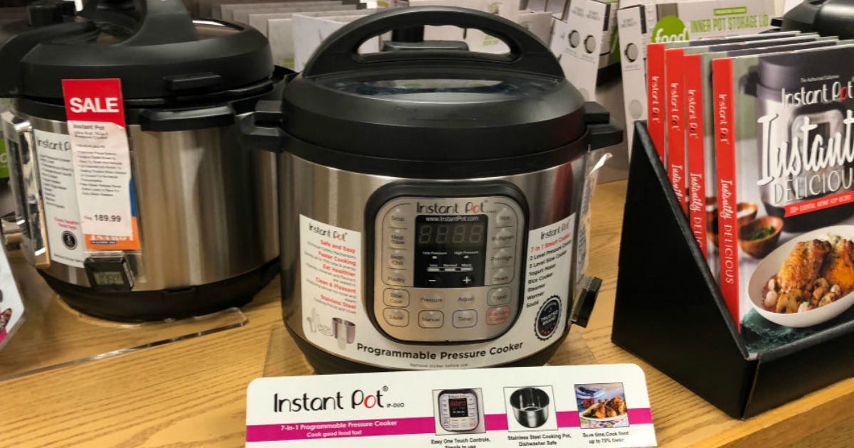 Instant Pot on wooden table at Kohls