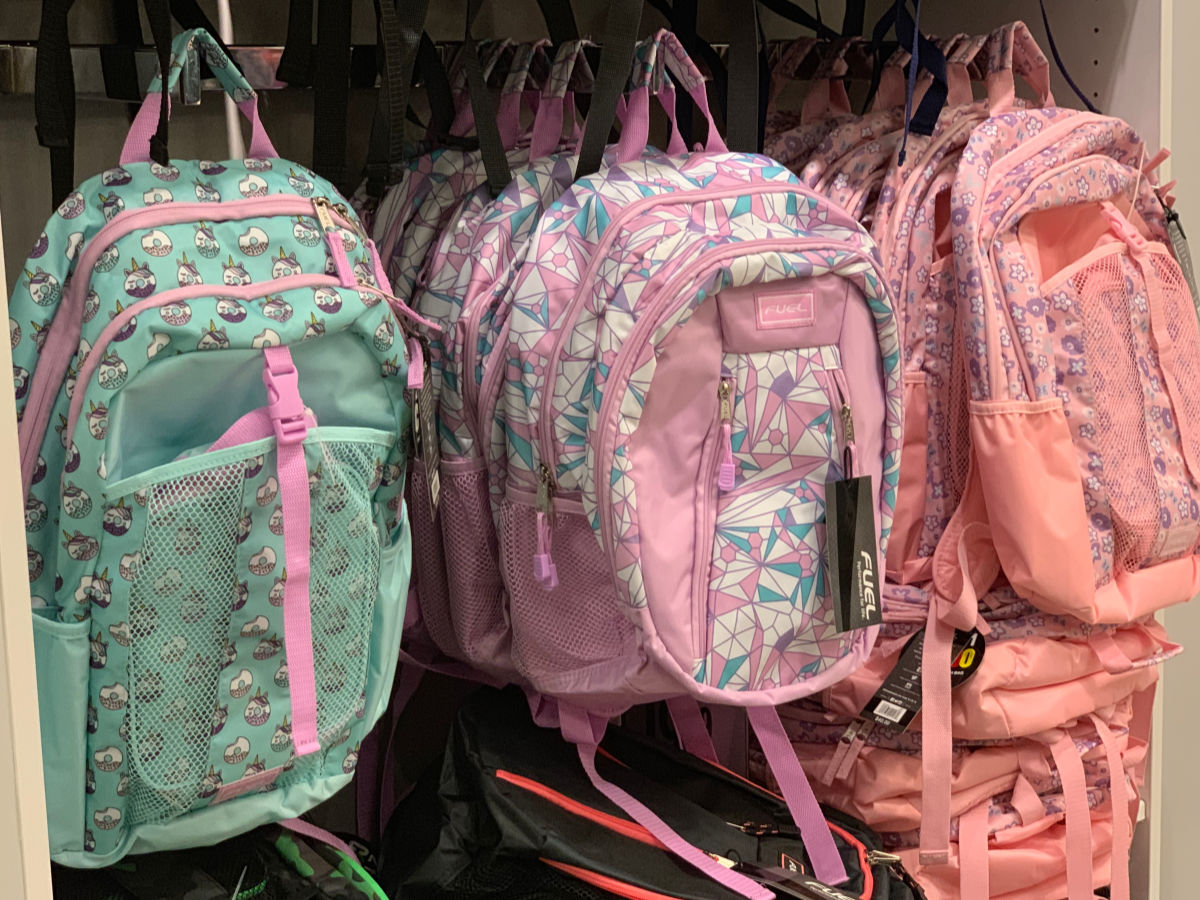 Pink and Green girl fuel backpacks at jcpenney