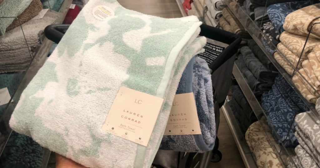 lauren conrad teal floral bath towel