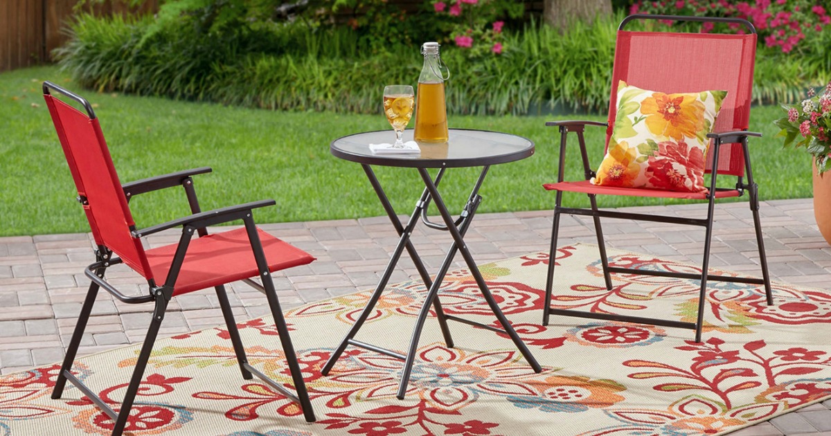 mainstays folding bistro table