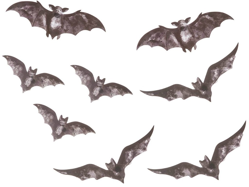 bats flying on white background