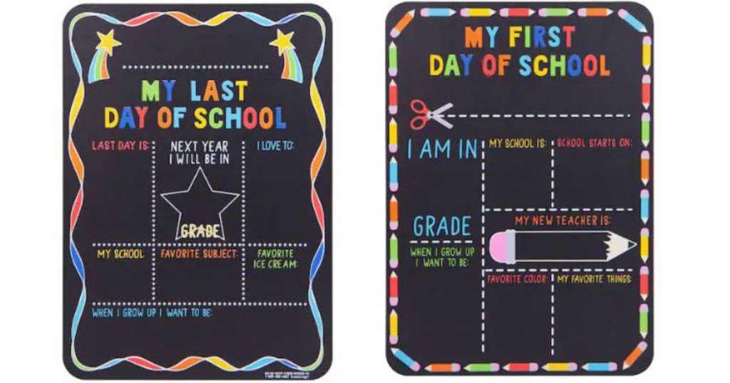 first day of school chalkboards