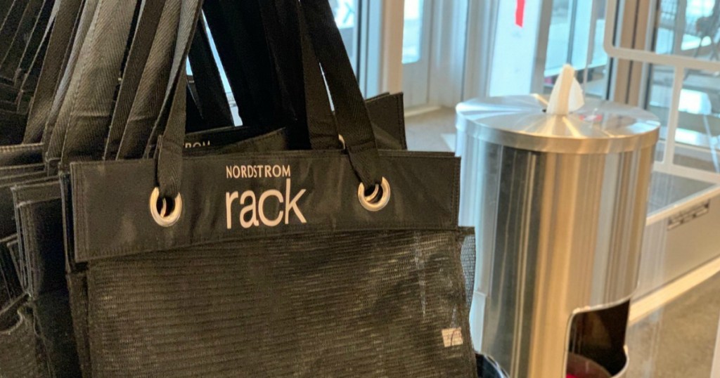 Nordstrom Rack bags hanging in store