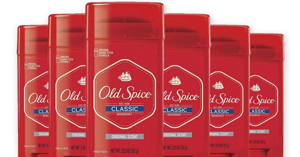 6 red packages of old spice classic deodorant