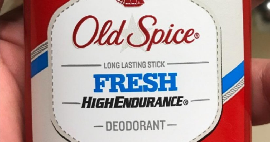 hand holding old spice deodorant