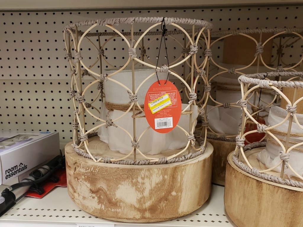lantern made from wood on store shelf