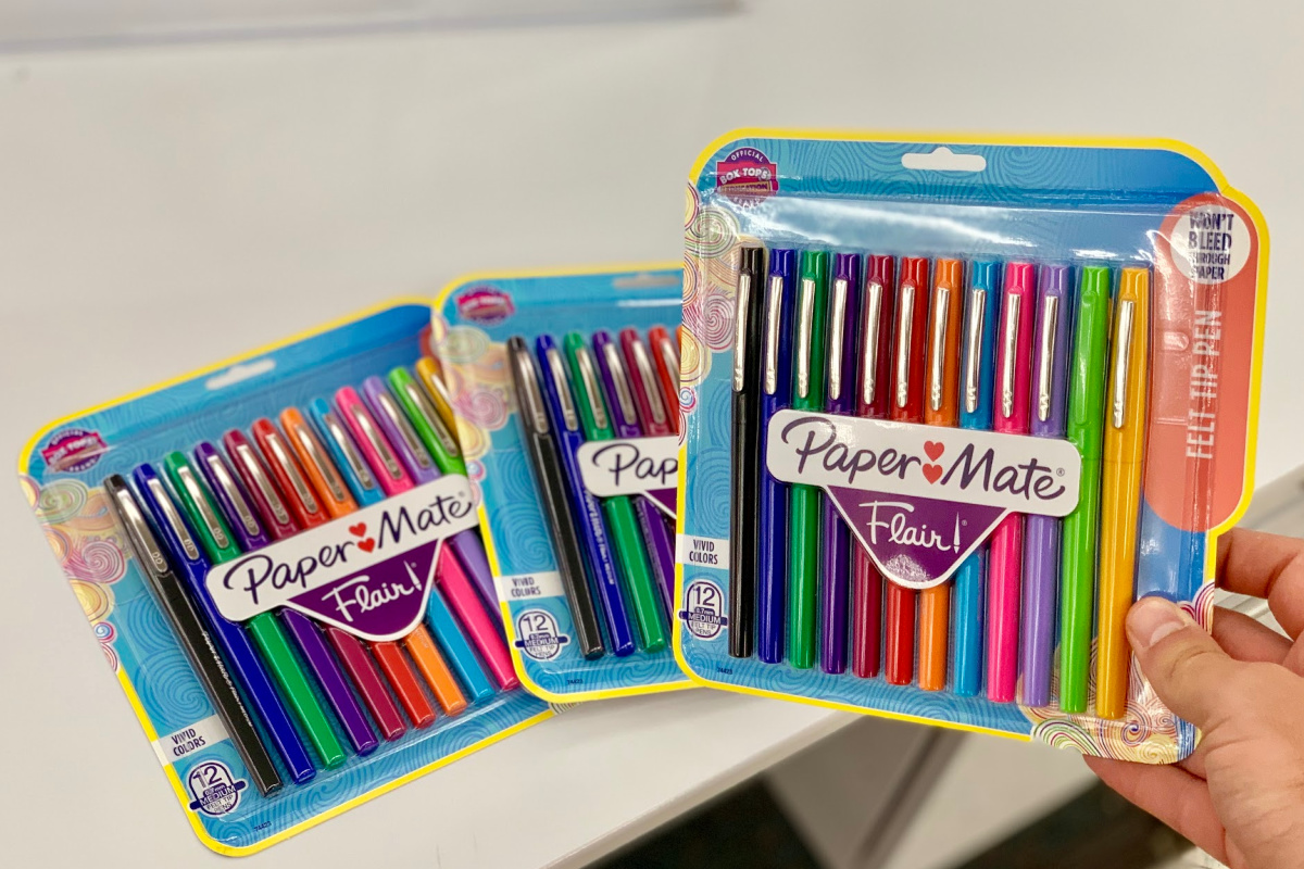 paper-mate flair felt tip pens in assorted colors