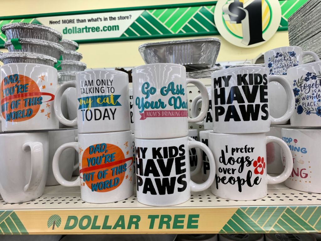 pet ceramic themed mugs at dollar tree