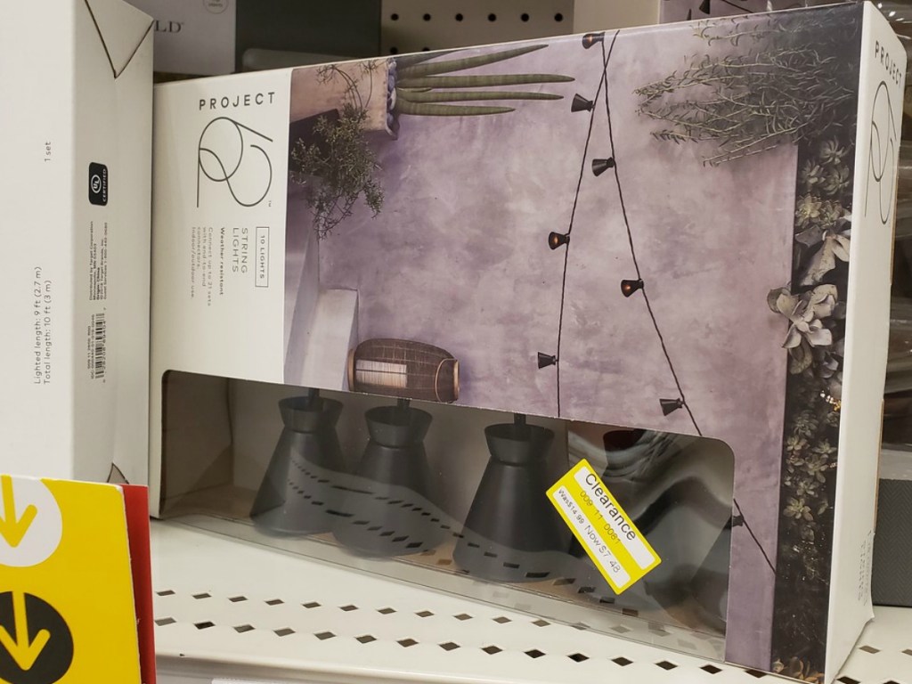 box of lights on store shelf