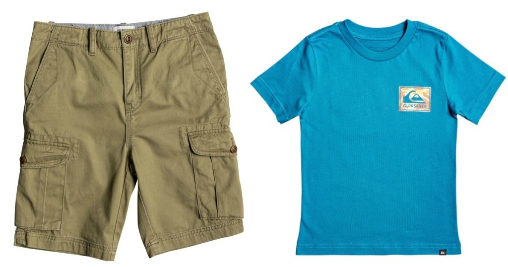 quicksilver shorts and t-shirt